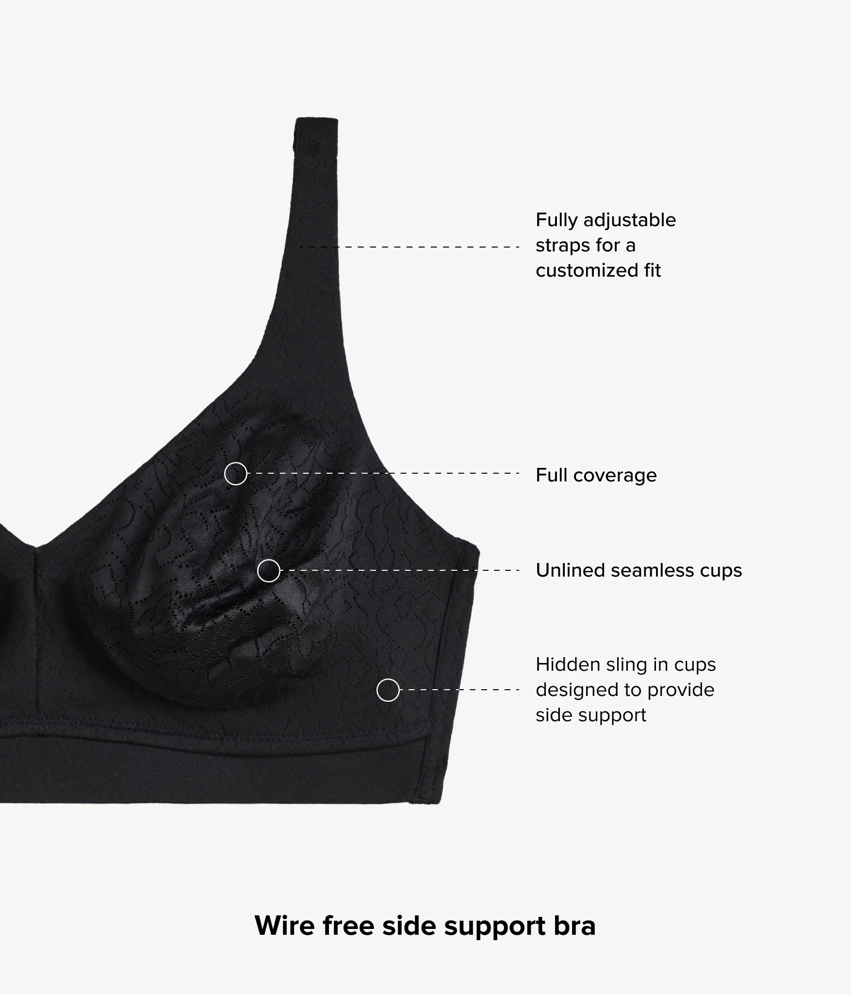 Inside Job™  Wire Free Bra: Black - Image 4