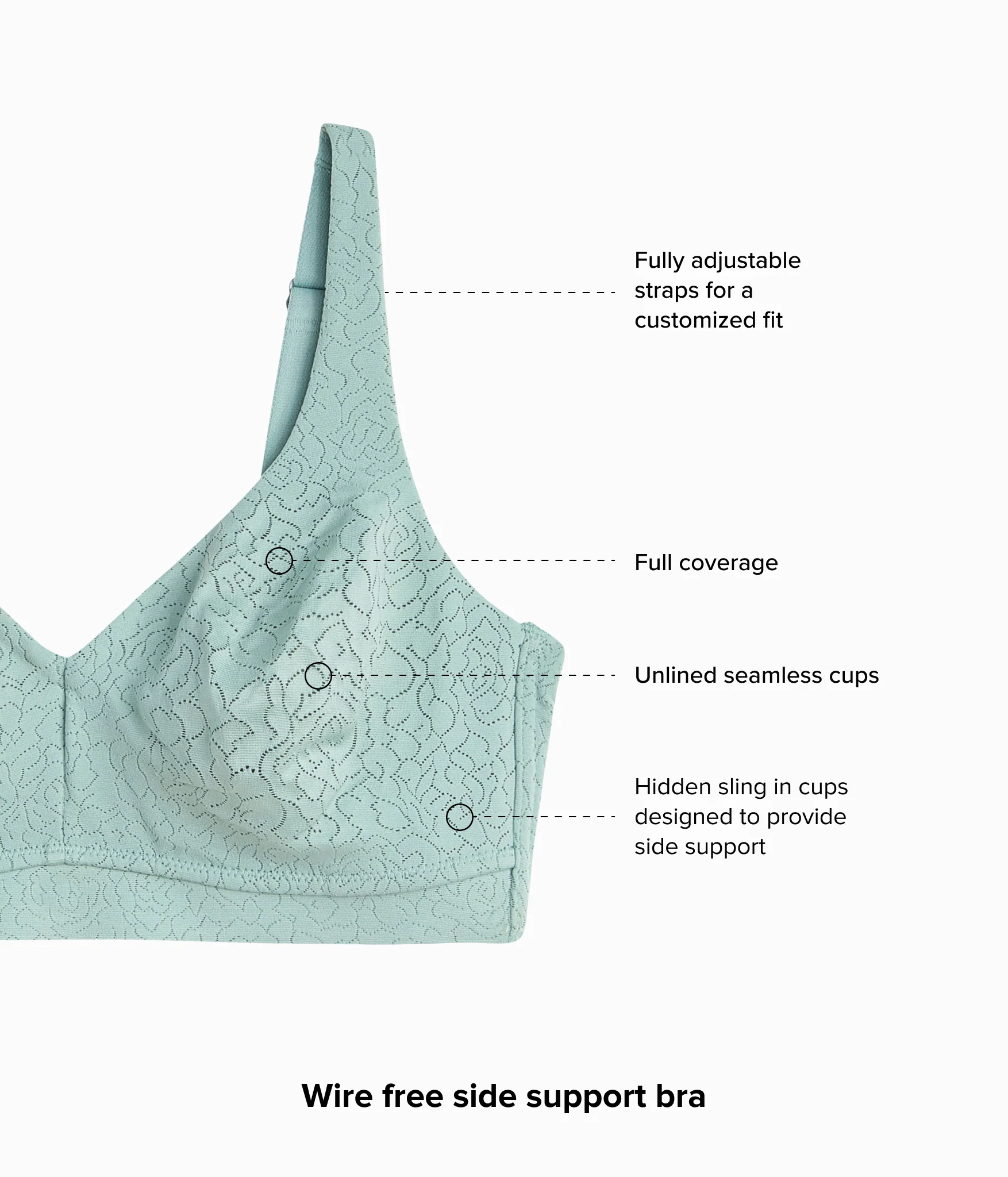 Inside Job™  Wire Free Bra: Iceberg Green - Image 5