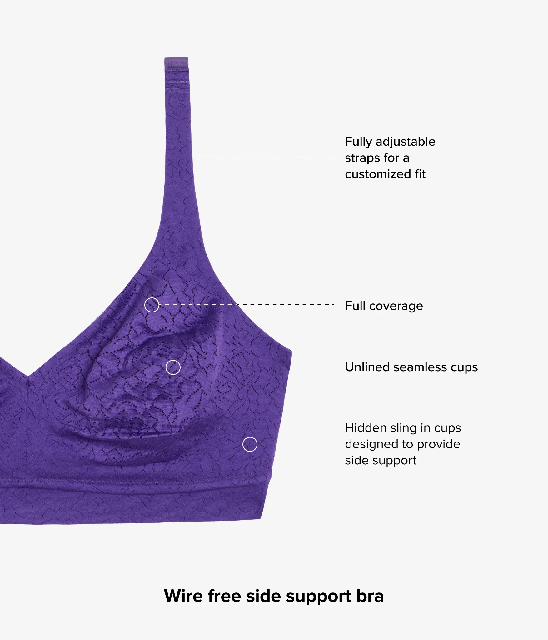 Inside Job™  Wire Free Bra: Purple Indigo - Image 5