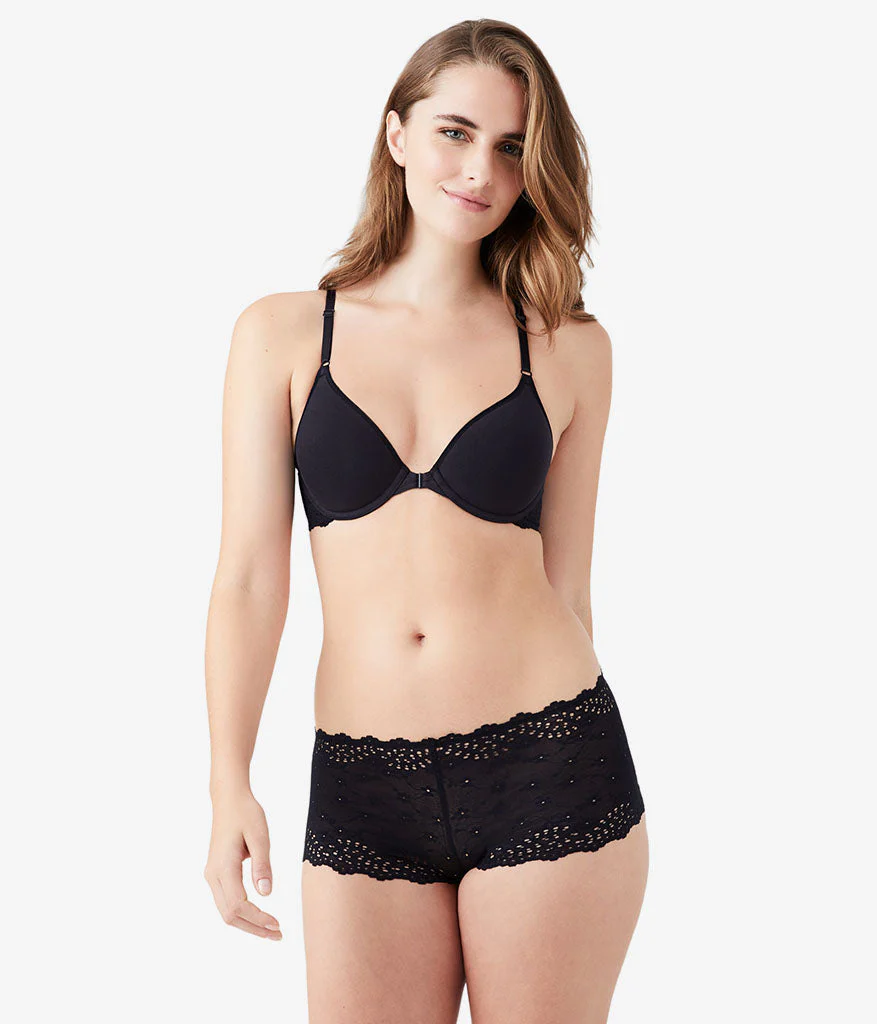 Inspired Eyelet Front Close T-Shirt Bra: Night - Image 4