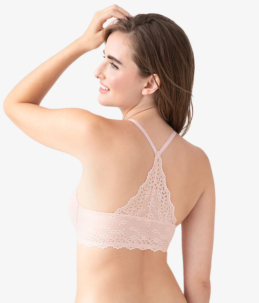 Inspired Eyelet Front Close T-Shirt Bra: Rose Smoke - Image 3