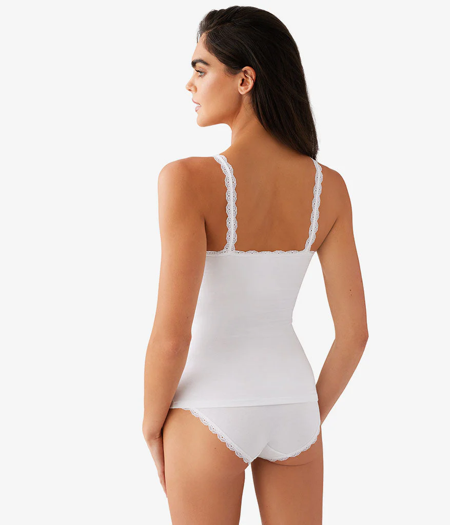 Inspired Eyelet Shelf Bra Cami: White - Image 3