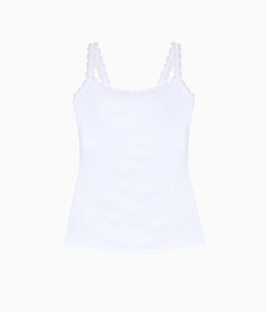Inspired Eyelet Shelf Bra Cami: White - Image 4