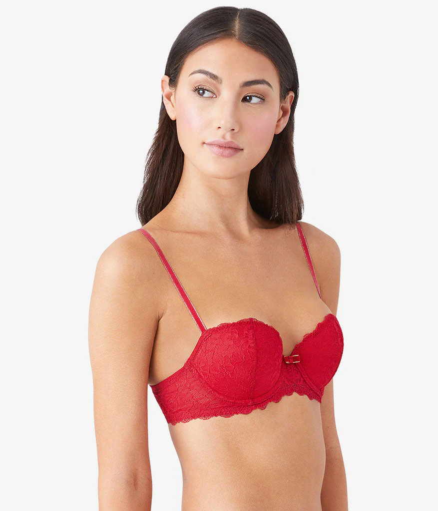 Lace Encounter Contour Bra: Crimson Red - Image 2