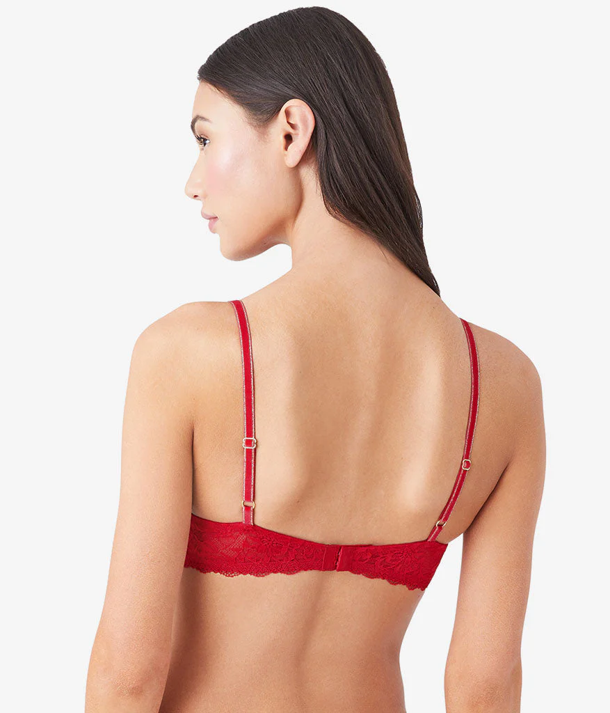 Lace Encounter Contour Bra: Crimson Red - Image 3