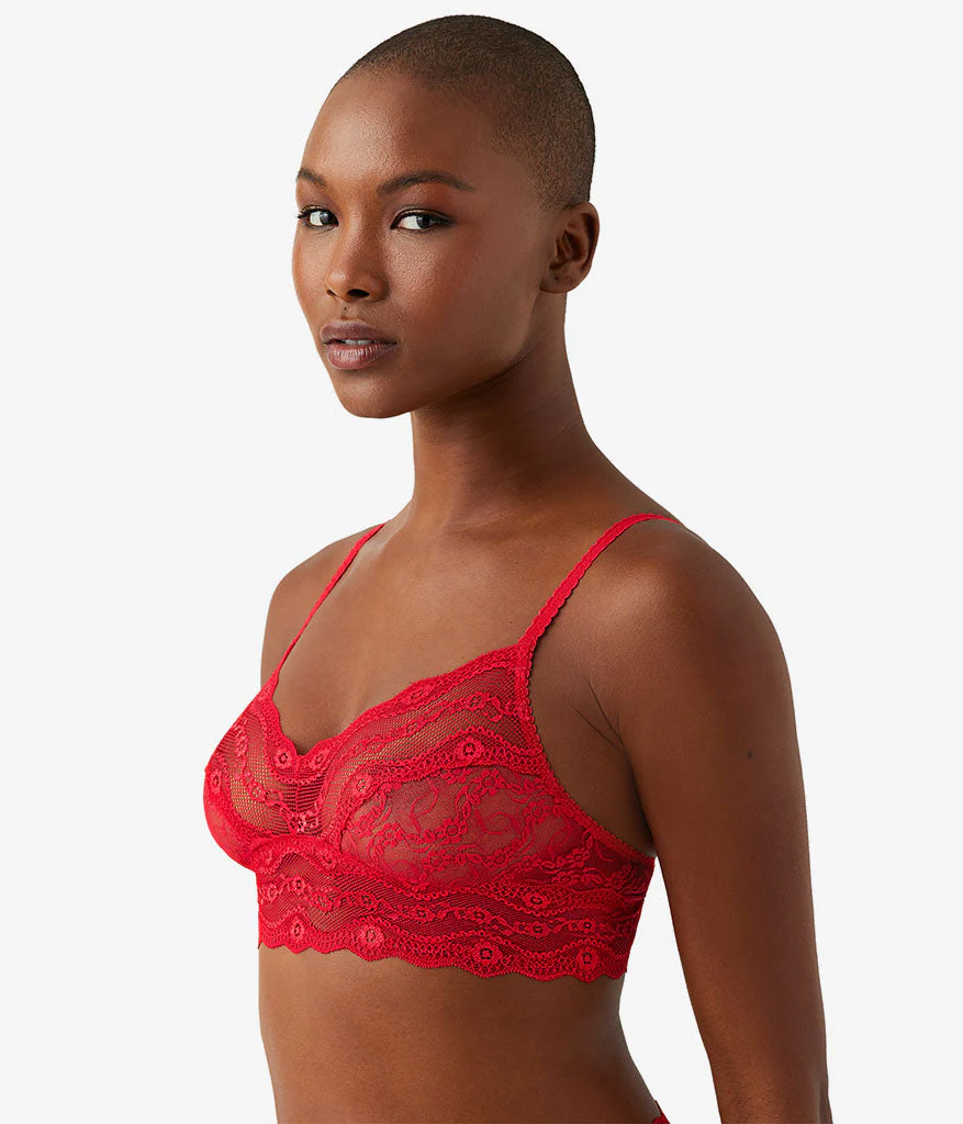 Lace Kiss Bralette: Crimson Red - Image 2