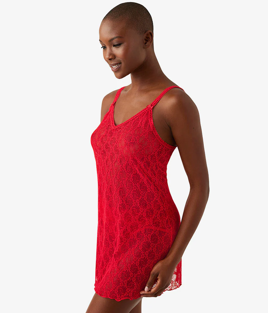 Lace Kiss Chemise: Crimson Red - Image 2