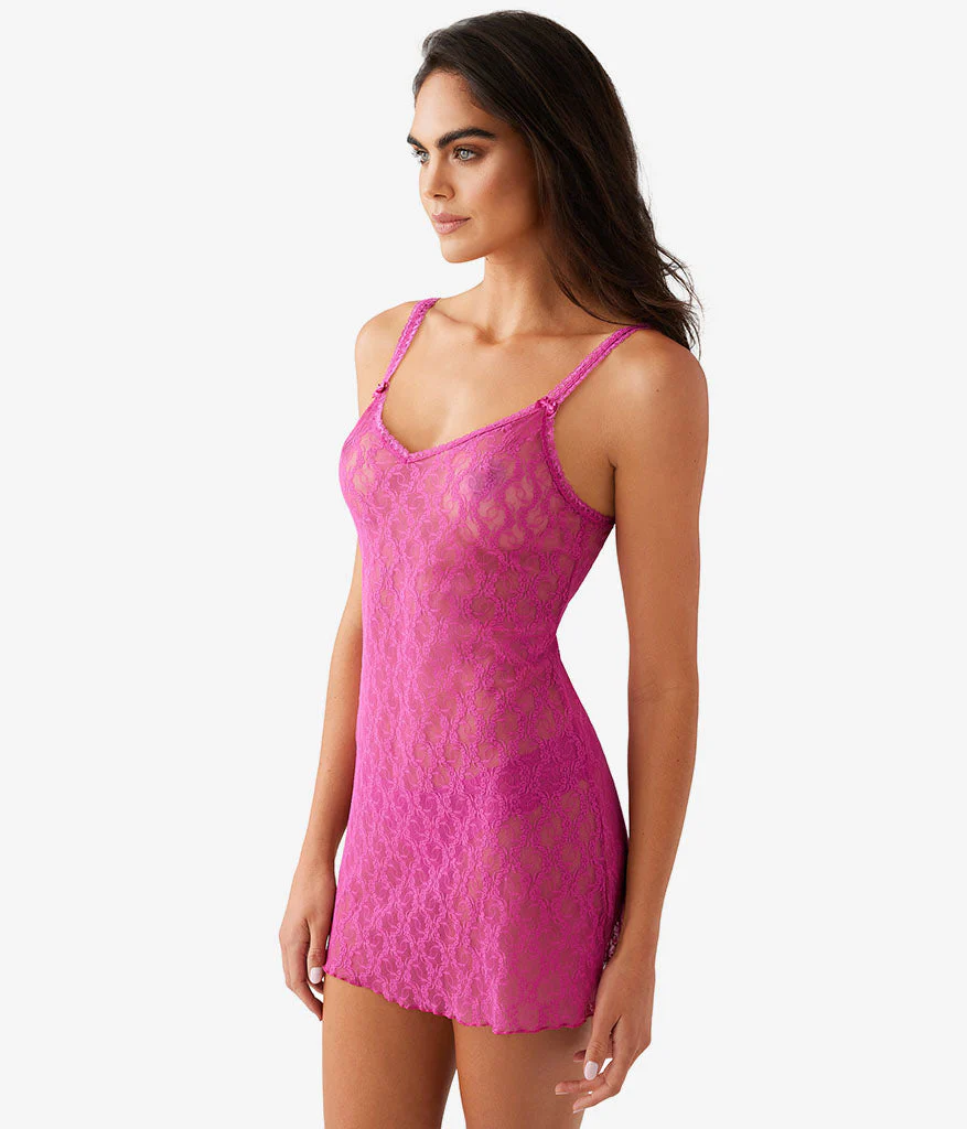 Lace Kiss Chemise: Fuchsia Red - Image 2