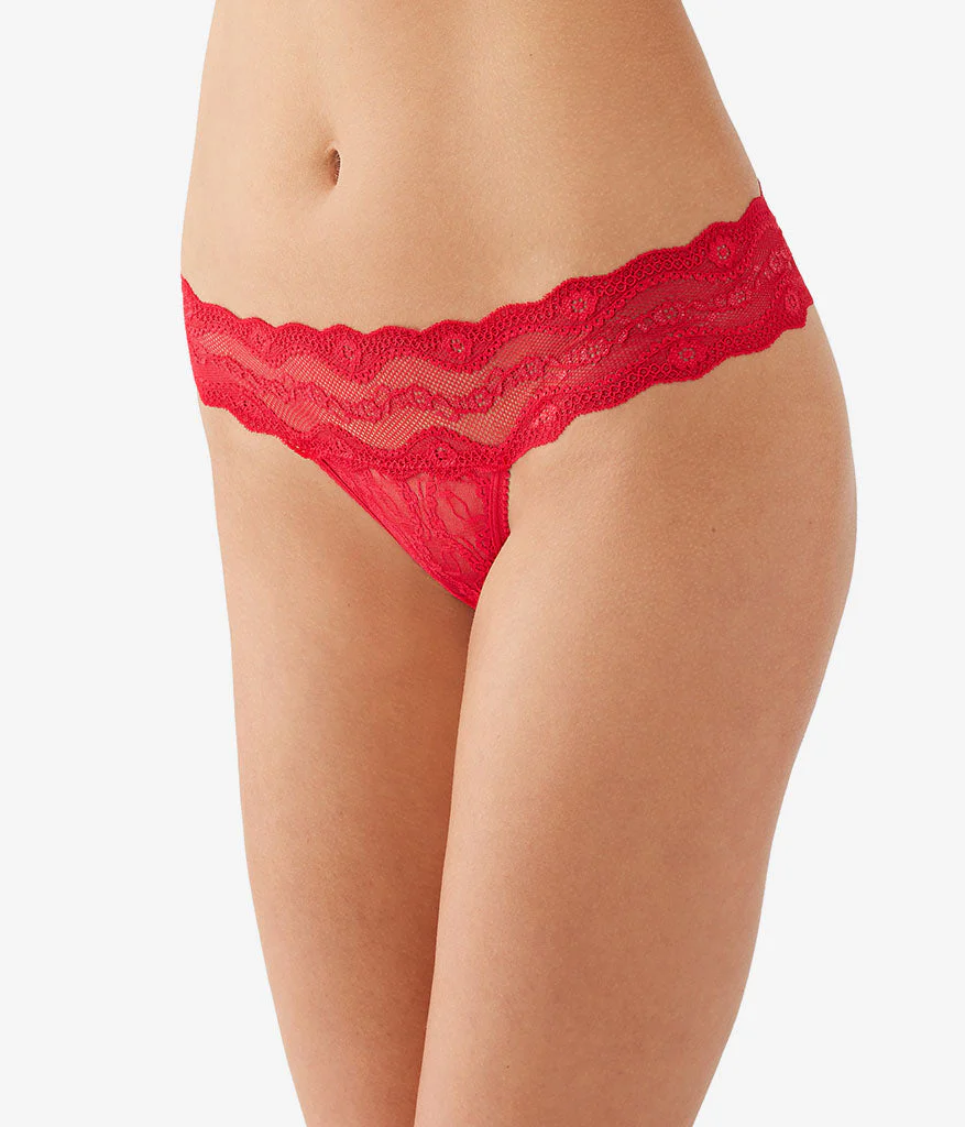 Lace Kiss Thong: Crimson Red - Image 2