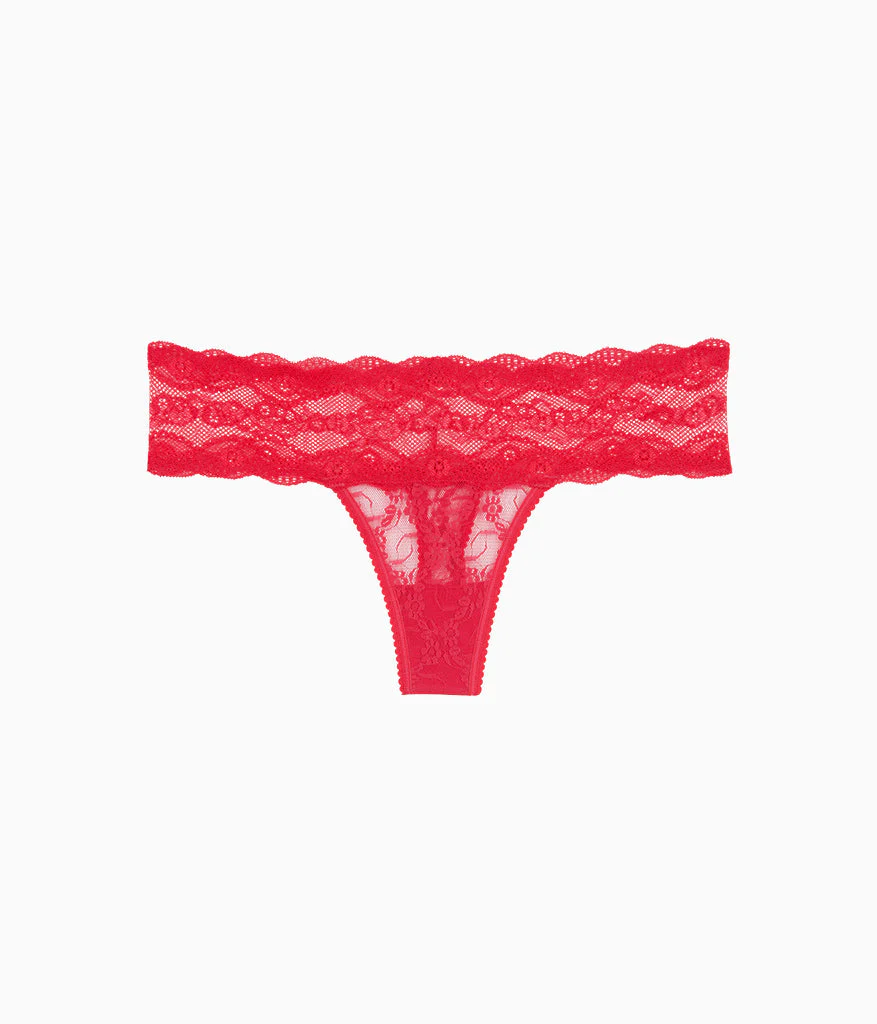 Lace Kiss Thong: Crimson Red - Image 4