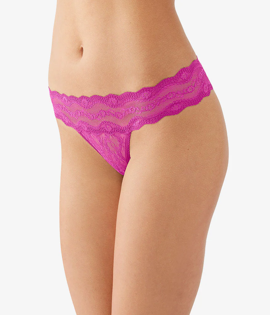 Lace Kiss Thong: Fuchsia Red - Image 2