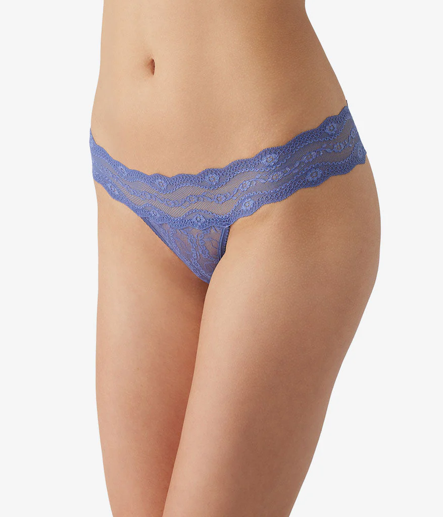 Lace Kiss Thong: Indigo Blue - Image 2