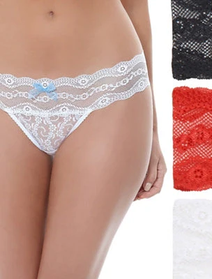 Lace Kiss Thong Panty Pack: Rose Smoke/Au Natural/Night - Image 8
