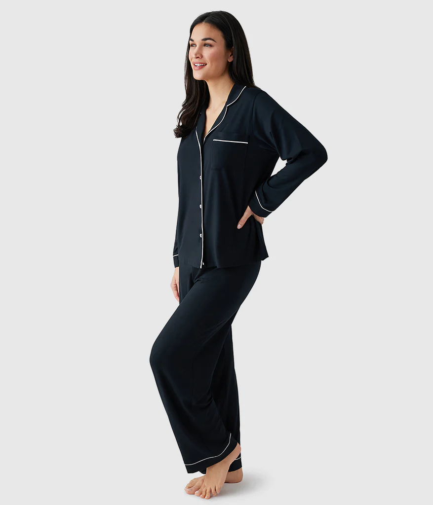 Lease to Lounge Pajama Set: Black - Image 3