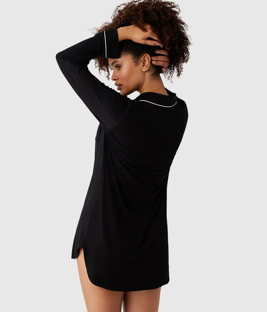 Lease to Lounge Sleepshirt: Black - Image 3