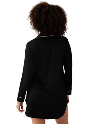 Lease to Lounge Sleepshirt: Black - Image 4