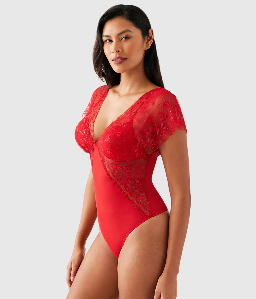 Lifted In Luxury Bodysuit: Equestrian Red - Image 3