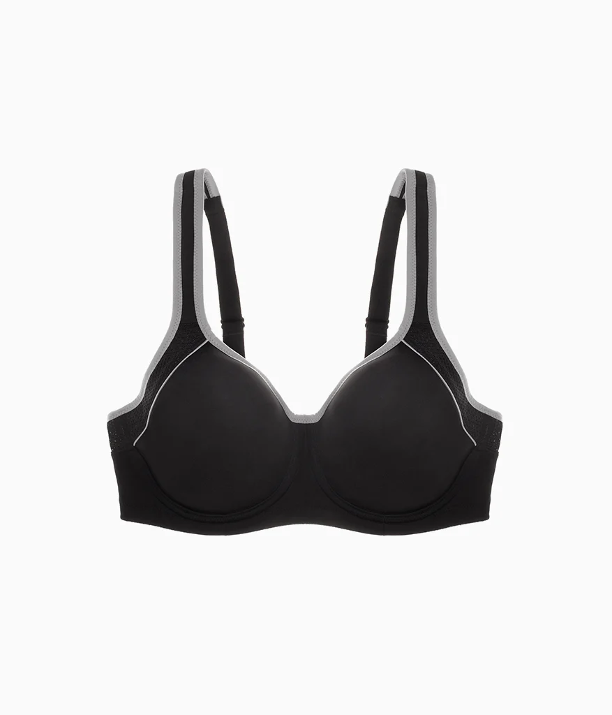 Lindsey Sport Contour Underwire Bra: Black/Lilac Gray - Image 5