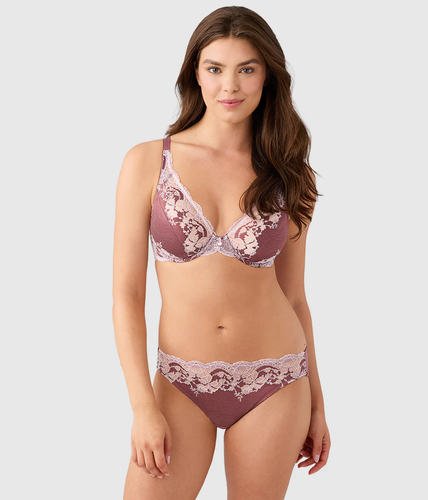 Modern Affair Plunge Underwire Bra: Rose Brown/Cradle Pink - Image 4
