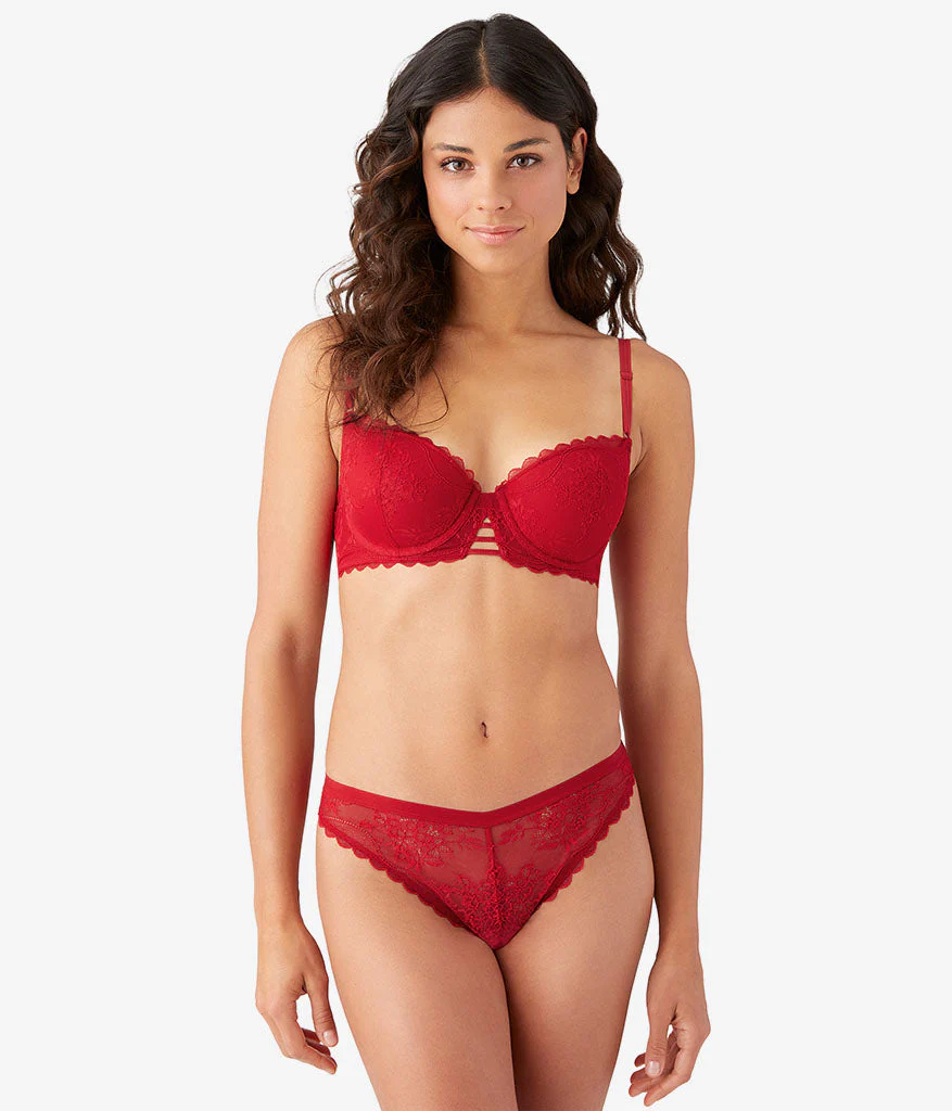 No Strings Attached Contour Bra: Crimson Red - Image 4