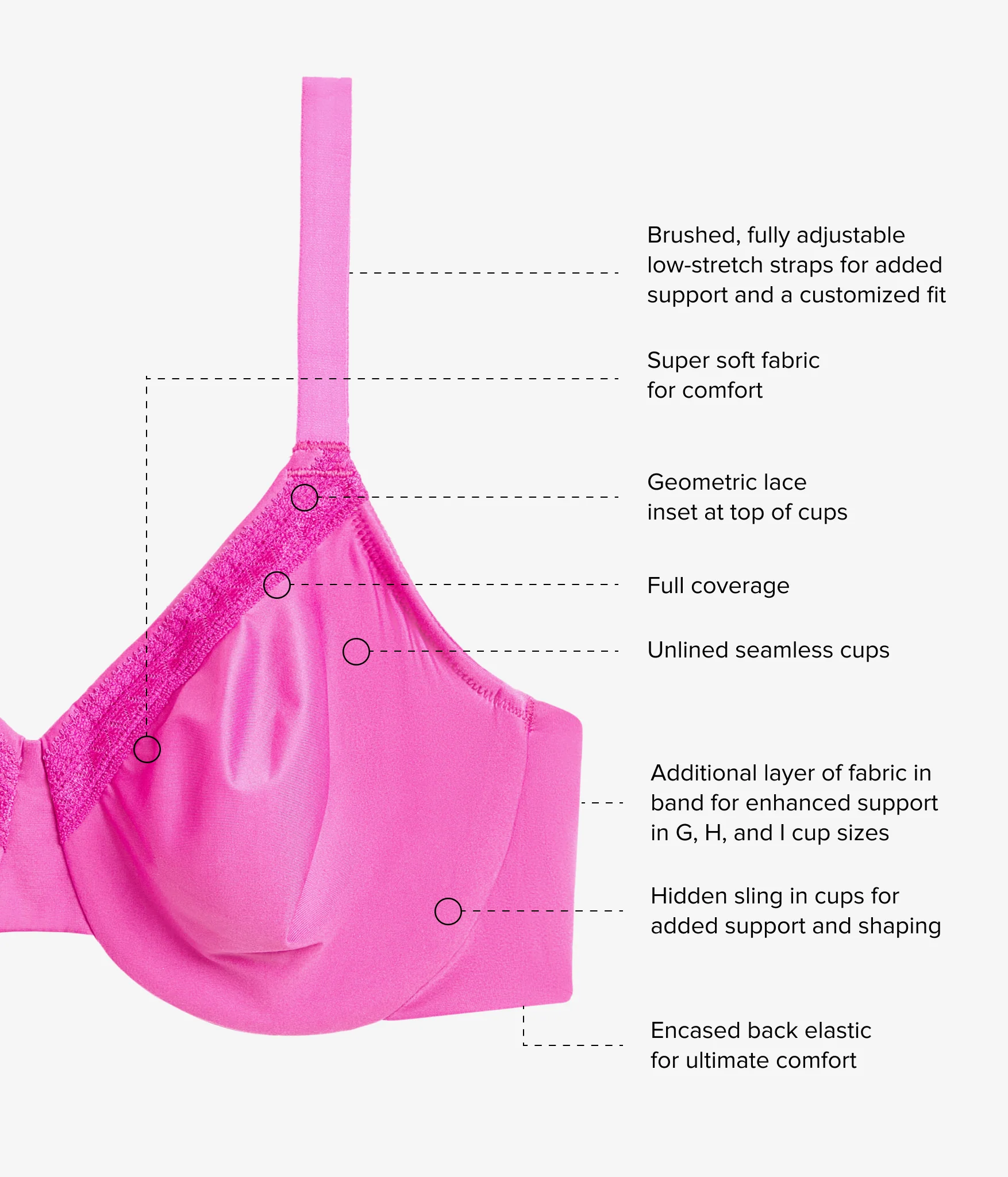 Perfect Primer Full Figure Underwire Bra: Wild Azalea - Image 5
