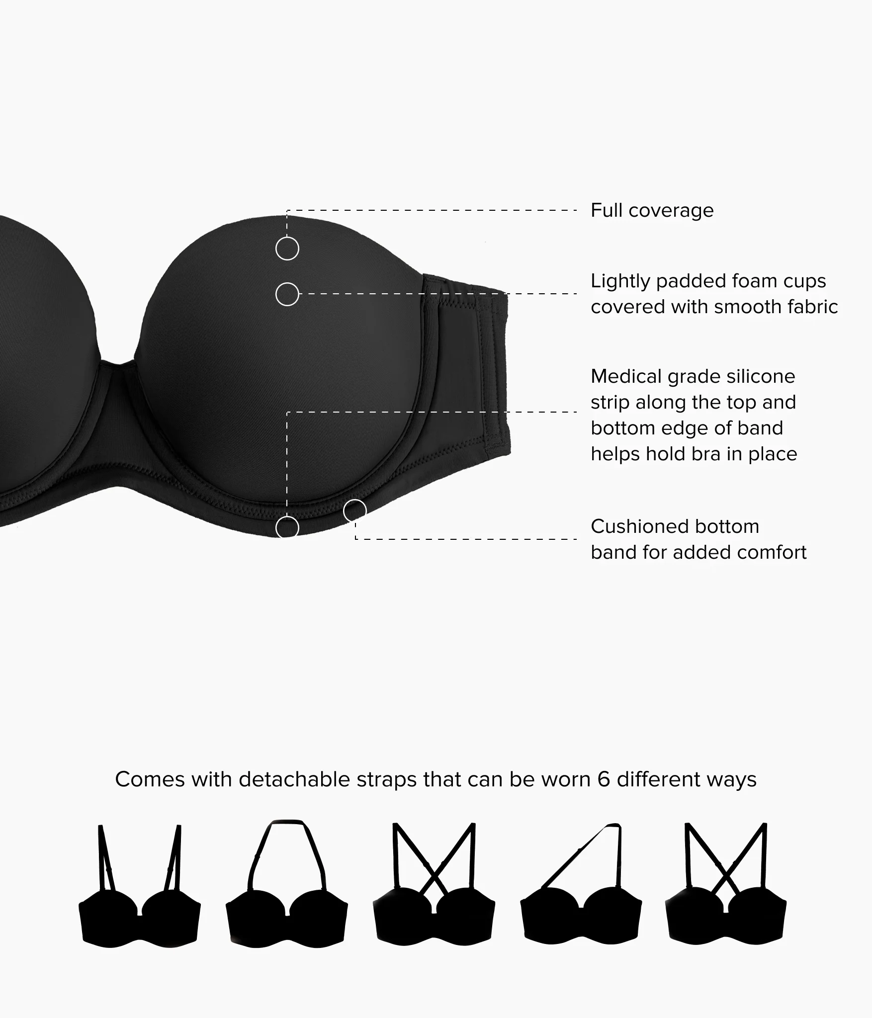 Red Carpet™  Strapless Underwire Bra: Black - Image 4