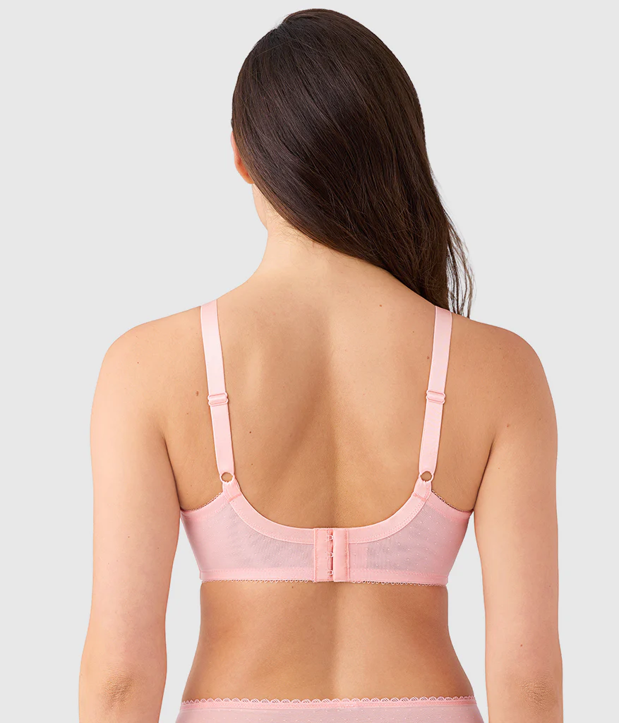 Retro Chic Full Figure Underwire Bra: Apricot Blush - Image 3
