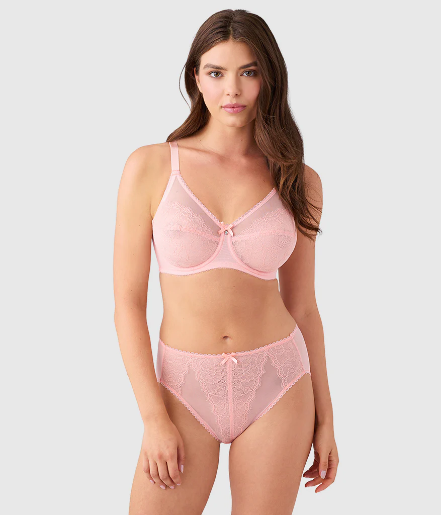 Retro Chic Full Figure Underwire Bra: Apricot Blush - Image 4