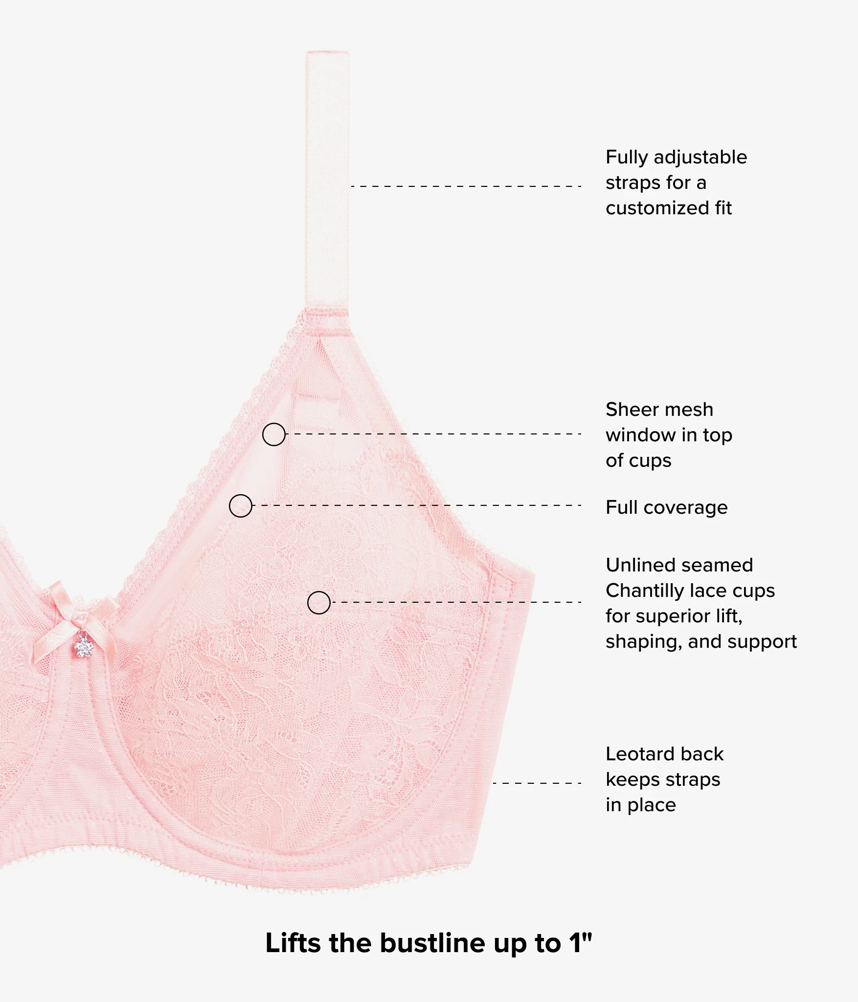 Retro Chic Full Figure Underwire Bra: Apricot Blush - Image 5