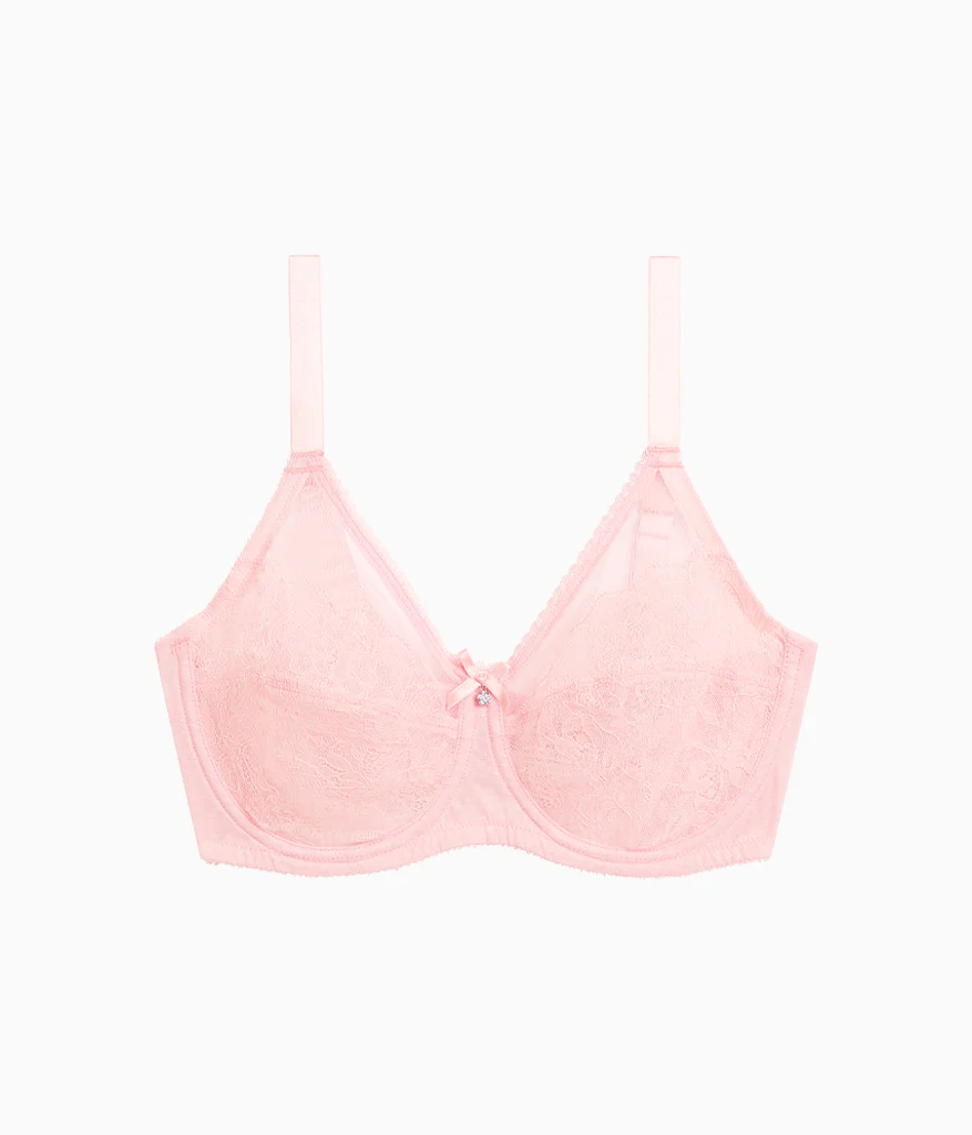 Retro Chic Full Figure Underwire Bra: Apricot Blush - Image 6