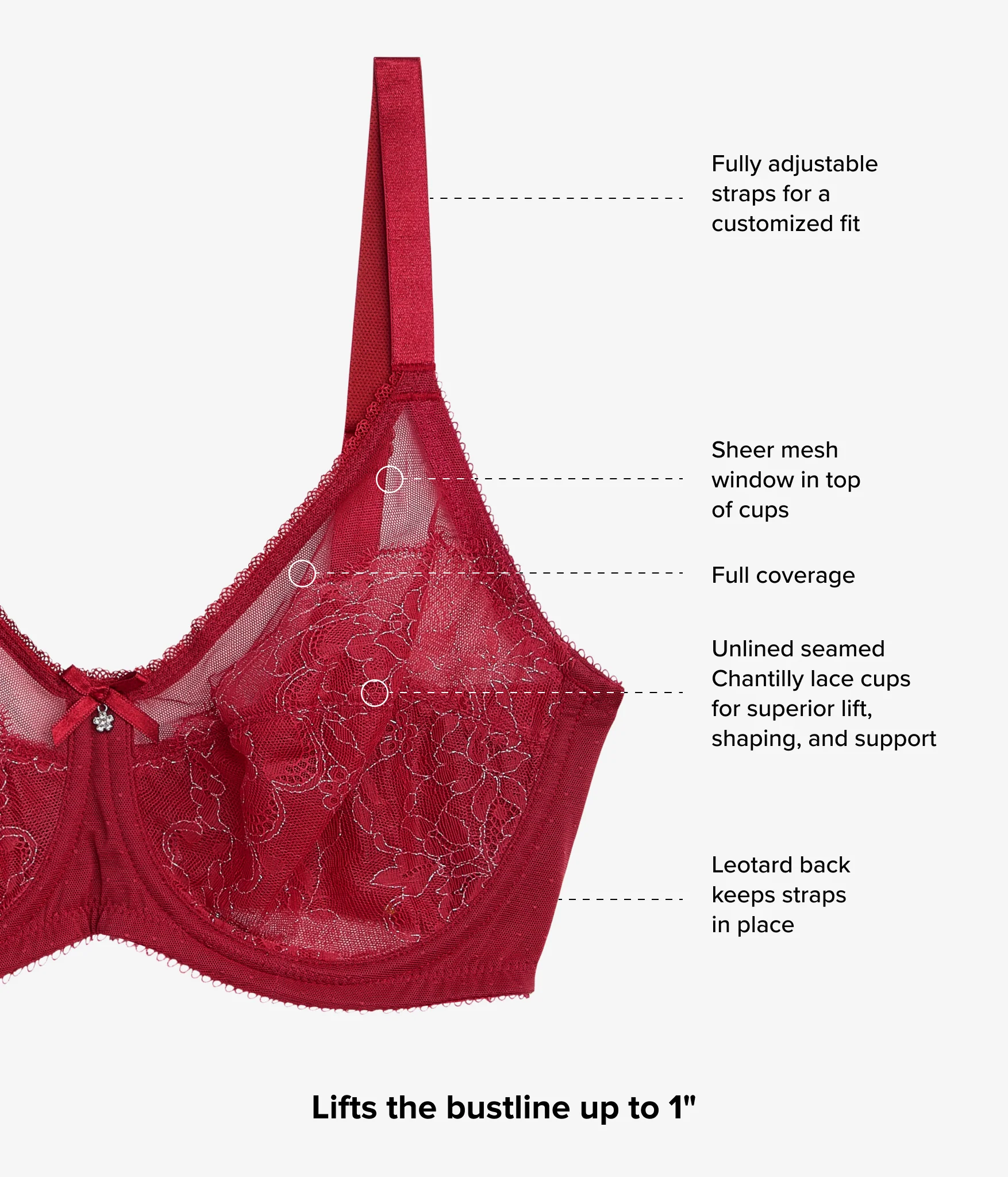 Retro Chic Full Figure Underwire Bra: Regina Red - Image 4