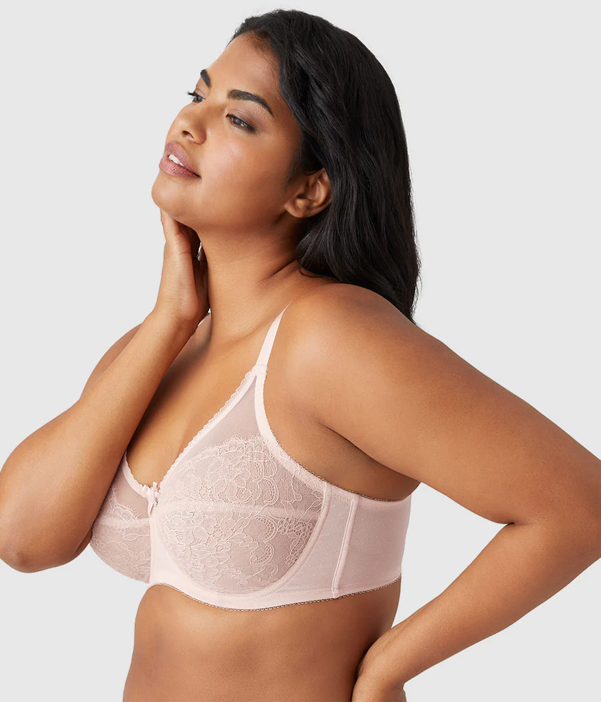 Retro Chic Full Figure Underwire Bra: Rose Dust - Image 2