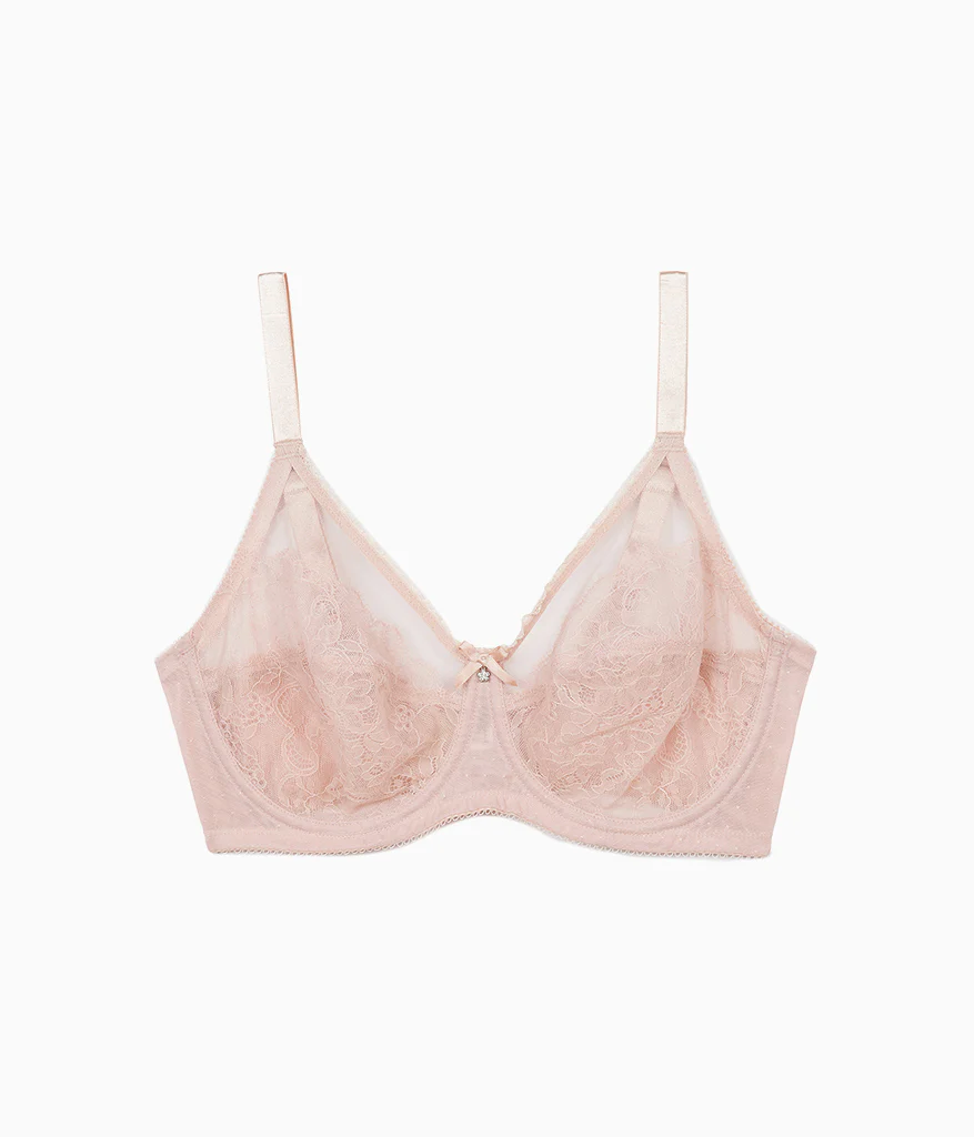 Retro Chic Full Figure Underwire Bra: Rose Dust - Image 5