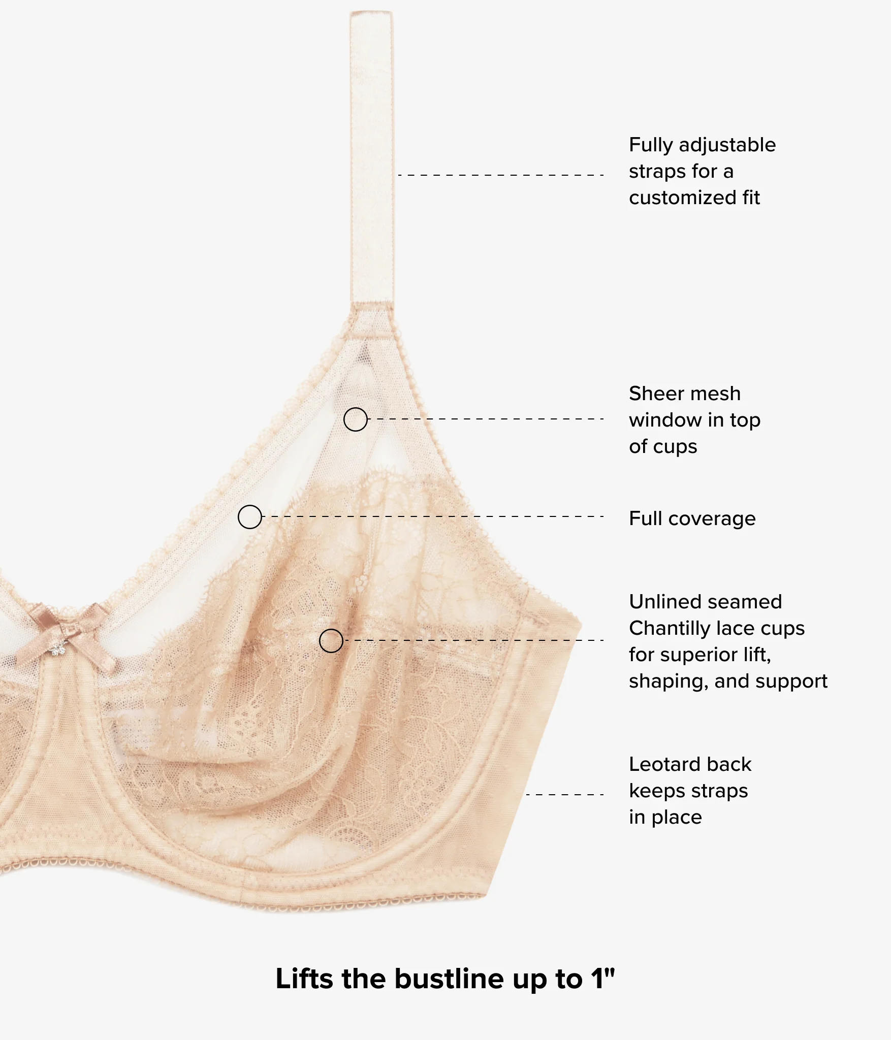 Retro Chic Full Figure Underwire Bra: Toast - Image 4