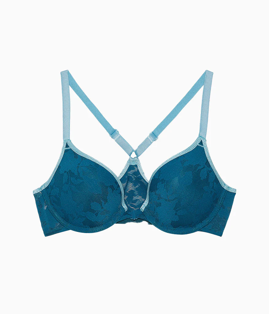 Shadow Scene Front Close Push Up Bra: Blue Coral - Image 5