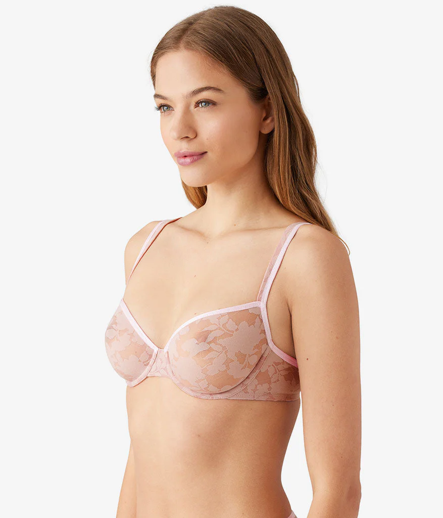 Shadow Scene Underwire Bra: Blush Pink - Image 2