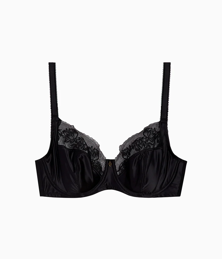 Side Note Underwire Bra: Black - Image 4