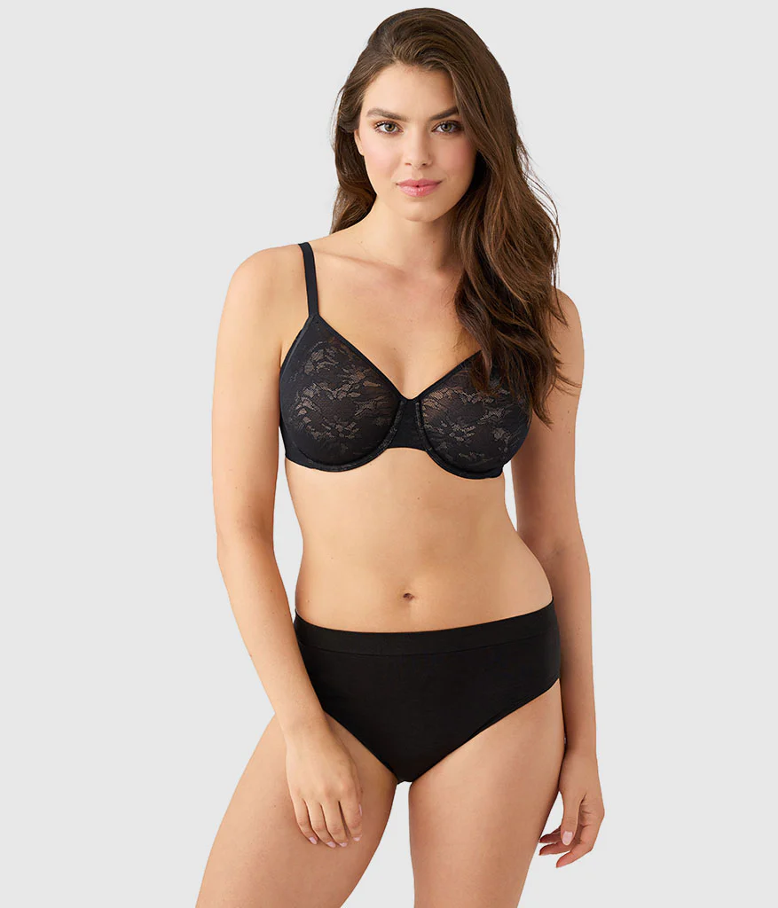 Taking Sides Underwire Bra: Black - Image 3