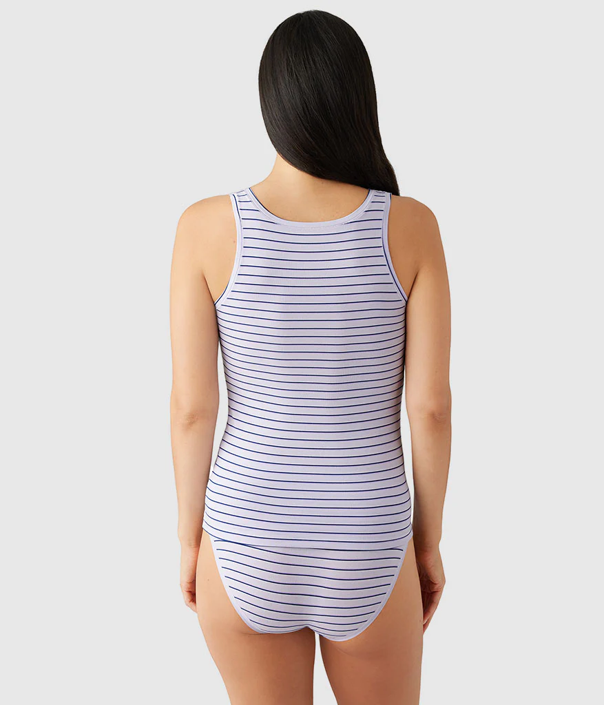 Understated Cotton Tank: Orchid Petal Stripe - Image 3
