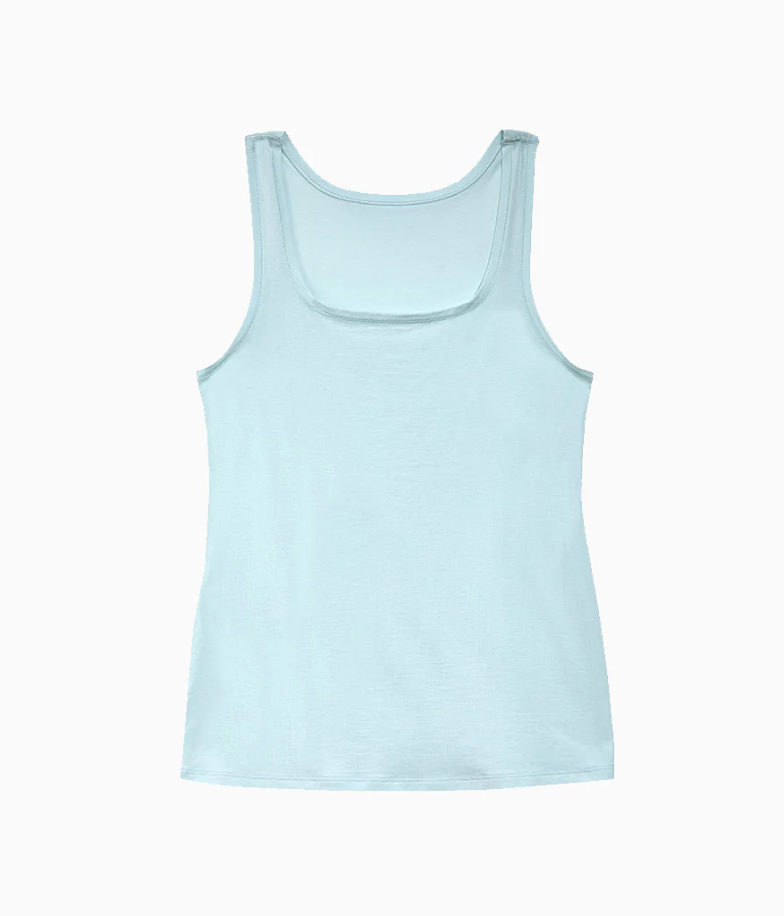 Understated Cotton Tank: Pastel Blue - Image 4