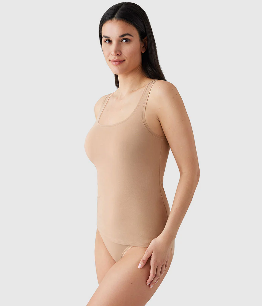 Understated Cotton Tank: Praline - Image 2