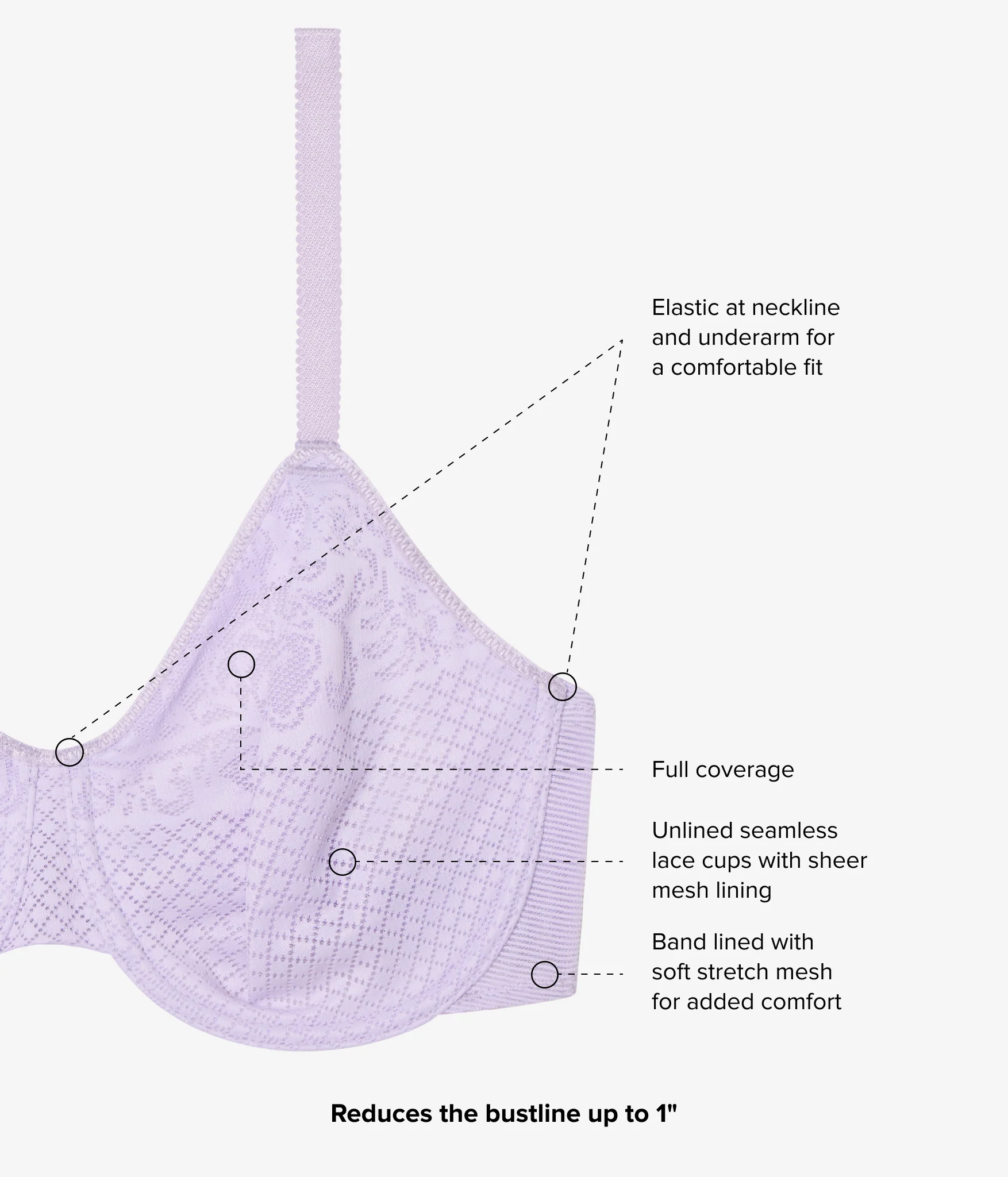 Visual Effects Minimizer Bra: Pastel Lilac - Image 6