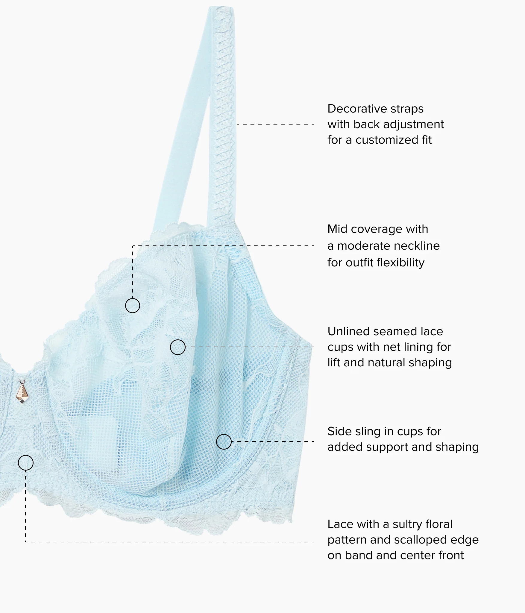 Vivid Attraction Underwire Bra: Soft Sky - Image 5